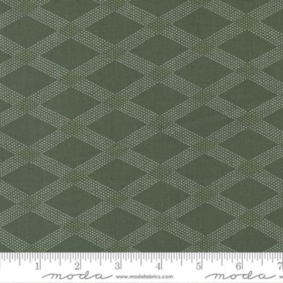 Sunnyside-1/2 Yard Increments, Cut Continuously (55286-17 Story Olive) by Camille Roskelley for Moda