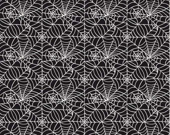 Sophisticated Halloween-1/2 Yard Increments, Cut Continuously (C14622 Spiderweb Black) by My Minds Eye for Riley Blake Designs