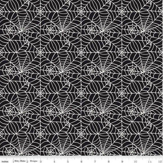 Sophisticated Halloween-1/2 Yard Increments, Cut Continuously (C14622 Spiderweb Black) by My Minds Eye for Riley Blake Designs