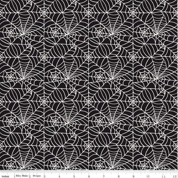 Sophisticated Halloween-1/2 Yard Increments, Cut Continuously (C14622 Spiderweb Black) by My Minds Eye for Riley Blake Designs