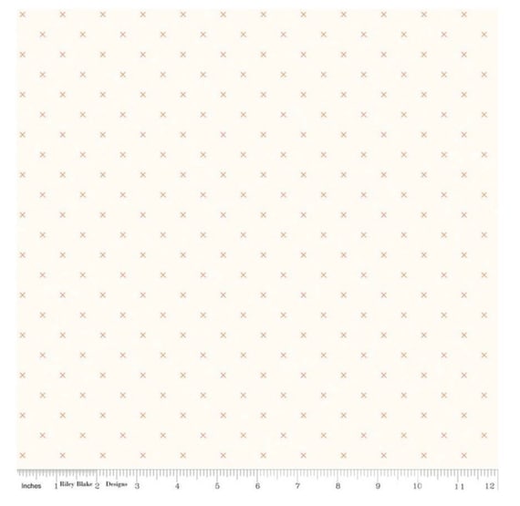Bee Cross Stitch - 1/2 Yard Increments, Cut Continuously (C747 Pumpkin) by Lori Holt for Riley Blake Designs