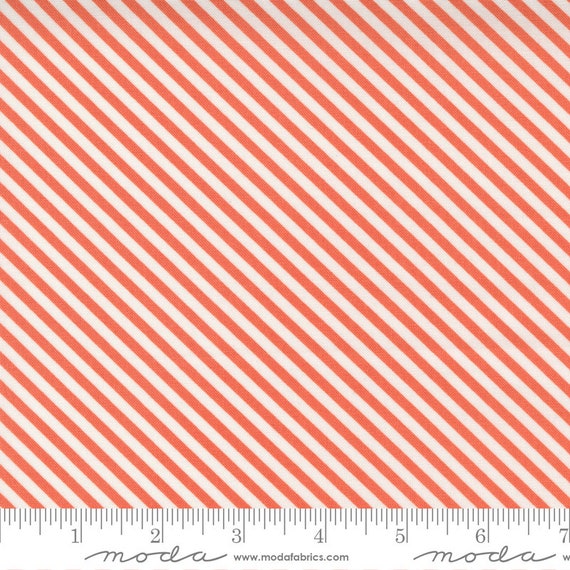 Make Time-End of Bolt 11" (24575-13 Strawberry Bias Stripe) by Aneela Hoey for Moda