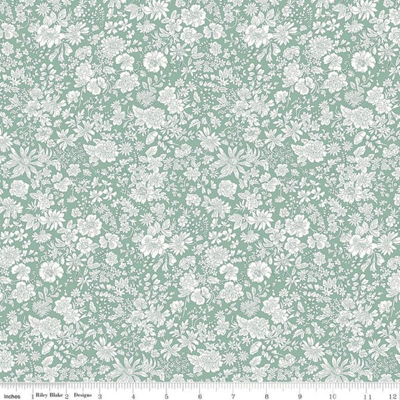 Emily Belle - 1/2 Yard Increments, Cut Continuously (01666412A Olive Leaf) Liberty Fabrics for Riley Blake Designs