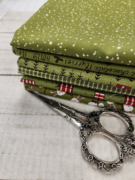 Blizzard-Half Yard Bundle (7 Green Fabrics) by Sweetwater for Moda