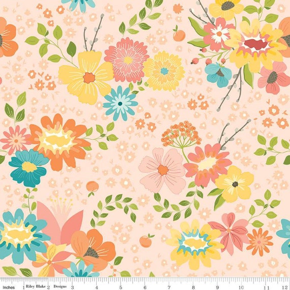Spring's in Town-1/2 Yard Increments, Cut Continuously (C14210 Main Blush) by Sandy Gervais for Riley Blake Designs