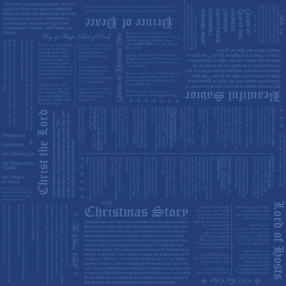 Christmas Wishes - 1/2 Yard Increments, Cut Continuously (C15047 Christmas Story Blue) by RBD Designers