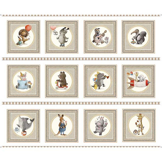 Animal Alphabet Panel (29839-Z Animal Picture Patches) by Morris Creative Group for QT Fabrics