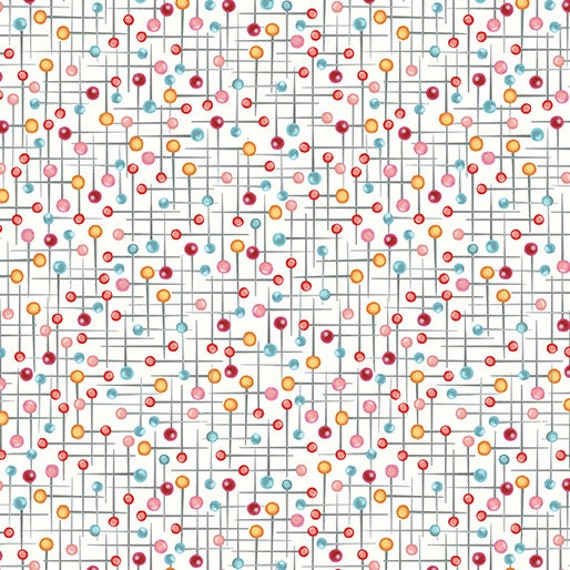 Sew In Love-1/2 Yard Increments, Cut Continuously (14293-07 Pin it Geo Cream) by Nicole Decamp for Benartex