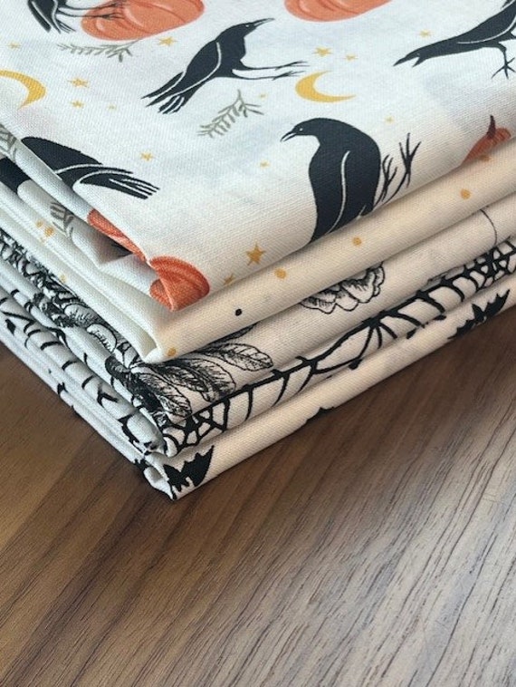 Sophisticated Halloween - Half Yard Bundle (5 Cream Fabrics) by My Minds Eye for Riley Blake Designs