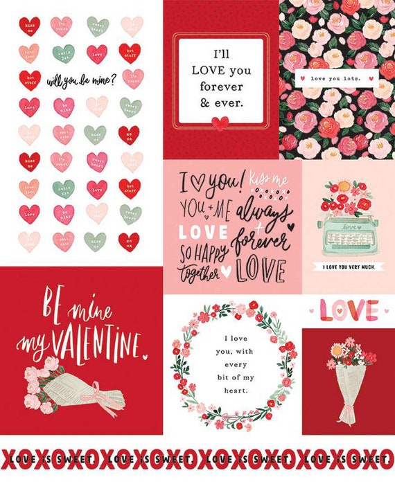 My Valentine Panel 36" x 43" (P14157) by Echo Park Paper Co. for Riley Blake Designs