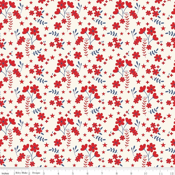 Freedom Garden - 1/2 Yard Increments, Cut Continuously (C15625 Ditsy Floral Multi) by My Mind's Eye for Riley Blake Designs