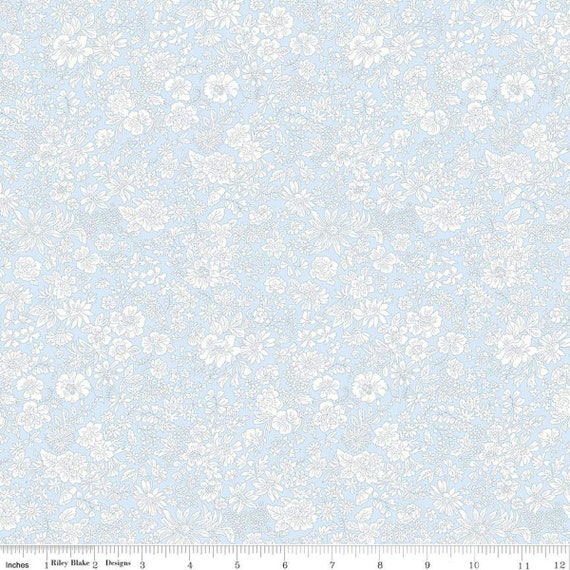 Emily Belle - 1/2 Yard Increments, Cut Continuously (01666424A Pale Sky) Liberty Fabrics for Riley Blake Designs