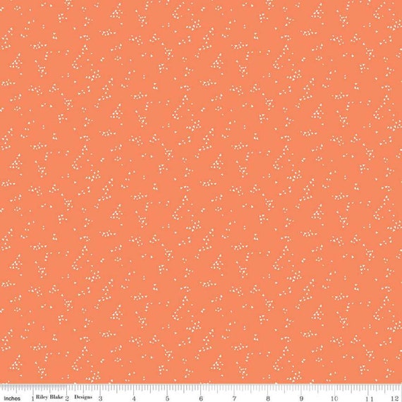 With A Flourish- 1/2 Yard Increments, Cut Continuously (C12736 Hearts Salmon) by Simple Simon & Company For Riley Blake Designs