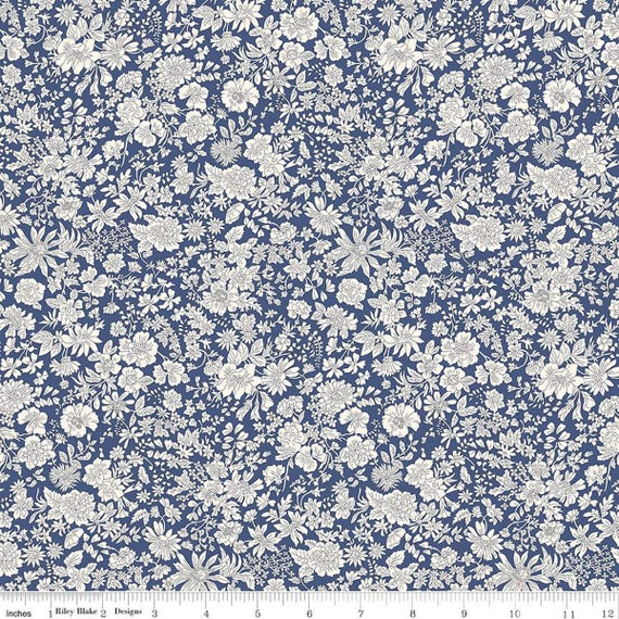 Emily Belle - 1/2 Yard Increments, Cut Continuously (01666441A Sapphire) Liberty Fabrics for Riley Blake Designs