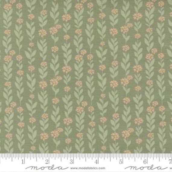 Country Rose- 1/2 Yard Increments, Cut Continuously (5171 14 Sage Climbing Vine) Lella Boutique for Moda