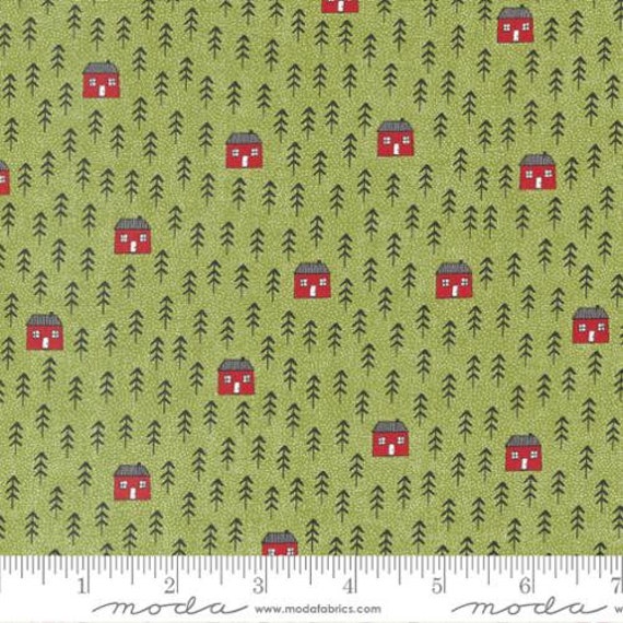 Blizzard-1/2 Yard Increments, Cut Continuously (55621-23 Houses Pine) by Sweetwater for Moda