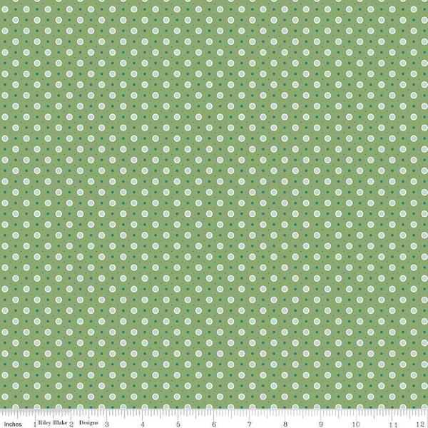 Bee Dots -1/2 Yard Increments, Cut Continuously (C14172 Vera Basil) by Lori Holt for Riley Blake Designs