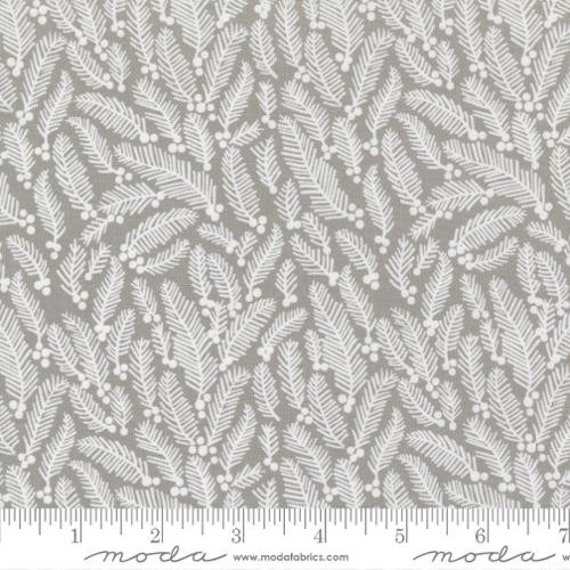 Christmas Eve-1/2 Yard Increments, Cut Continuously (5182-13 Sprigs Dove) by Lella Boutique for Moda