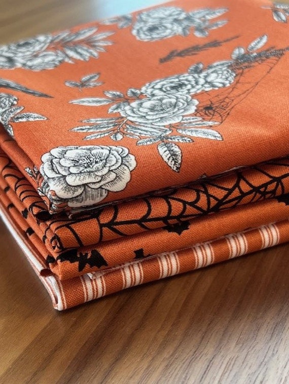 Sophisticated Halloween - Half Yard Bundle (4 Orange Fabrics) by My Minds Eye for Riley Blake Designs