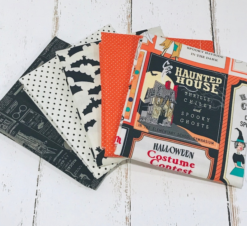 Haunted Hill Trick or treat Halloween 4 piece bundles 100/% cotton fabric