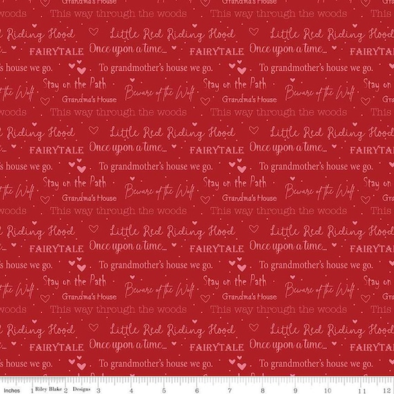 To Grandmother's House-1/2 Yard Increments, Cut Continuously (C14375 Little Red Storybook Berry) by Jennifer Long for Riley Blake Designs