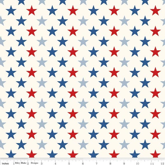 Freedom Garden - 1/2 Yard Increments, Cut Continuously (C15622 Stars Multi) by My Mind's Eye for Riley Blake Designs