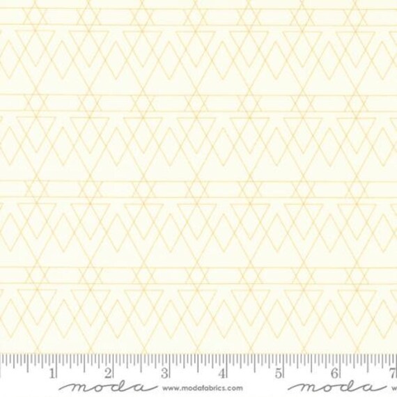 Rainbow Sherbet - End of Bolt 9.5" (45023-13 Triangled Geometrics French Vanilla) by Sariditty for Moda