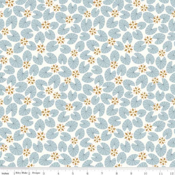 Little Swan - 1/2 Yard Increments, Cut Continuously (C13743 Water Lilies Cream) by Little Forest Atelier for Riley Blake Designs