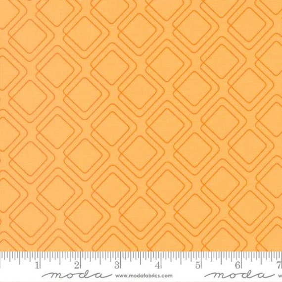 Rainbow Sherbet-1/2 Yard Increments, Cut Continuously (45024-32 Connected Graph Squares Apricot) by Sariditty for Moda