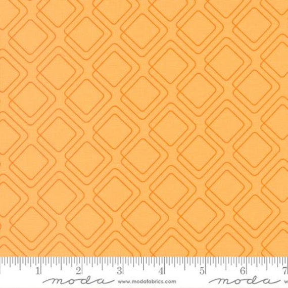Rainbow Sherbet-1/2 Yard Increments, Cut Continuously (45024-32 Connected Graph Squares Apricot) by Sariditty for Moda