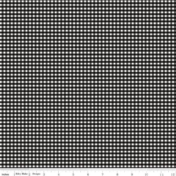 1/8" Gingham- 1/2 Yard Increments, Cut Continuously (C440-110 Black) by RBD Designers