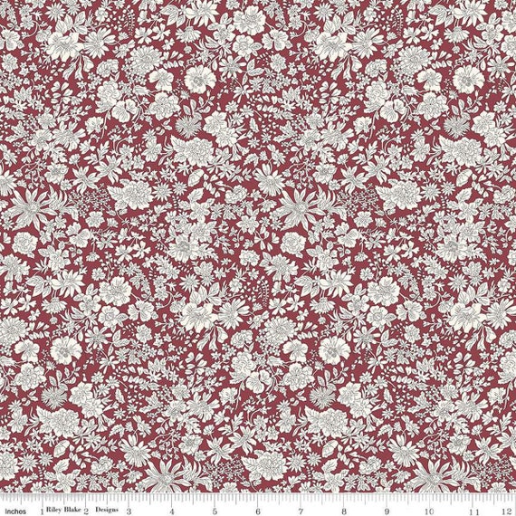 Emily Belle - 1/2 Yard Increments, Cut Continuously (01666435A Claret) Liberty Fabrics for Riley Blake Designs