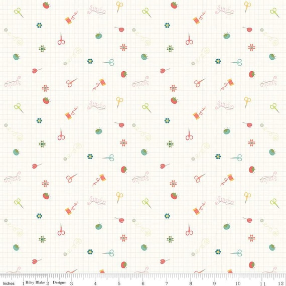 Hush Hush 3- 1/2 Yard Increments, Cut Continuously (C14079 Stitch is Life) by Heather Peterson for Riley Blake Designs