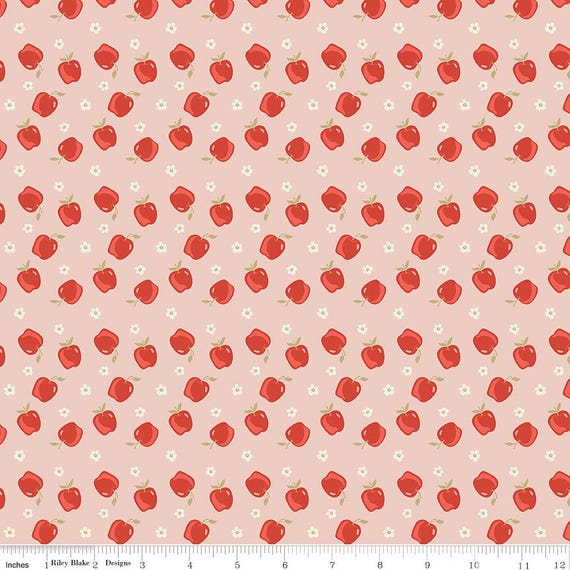 Vintage Charm - 1/2 Yard Increments, Cut Continuously (C15273 Apples Blush) by Dani Mogstad for Riley Blake Designs
