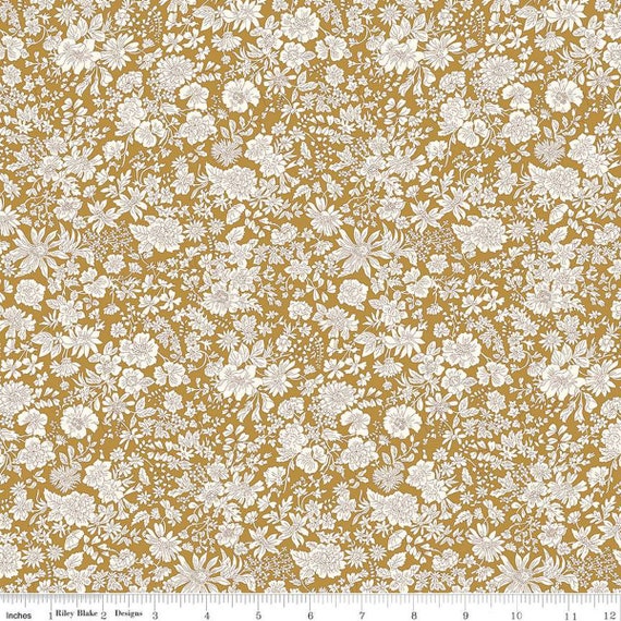 Emily Belle - 1/2 Yard Increments, Cut Continuously (01666431A Golden Ochre) Liberty Fabrics for Riley Blake Designs