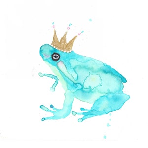 Frog prince watercolor
