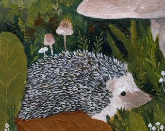 Autumn Hedgehog original painting