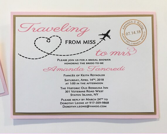 From Miss To Mrs Bridal Shower Invitation Destination Etsy