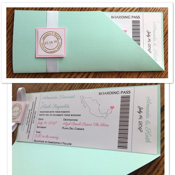 Boarding Pass Wedding Invite Destination Wedding Invitation Etsy