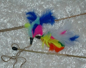 Feather on a string on a stick