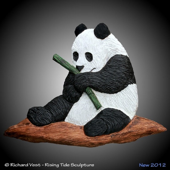 Animal Glasses Rack Hand Carve Panda Figurines Animal Statues