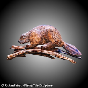 Hand Carved Alder Wood Beaver Wall Sculpture: Wildlife Decor