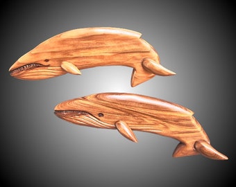 Blue Whales (small) Wall Carvings