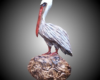 Lookout Pelican Wall Carving