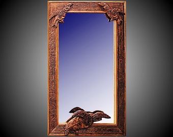 Sea Turtle Wall Mirror Carving