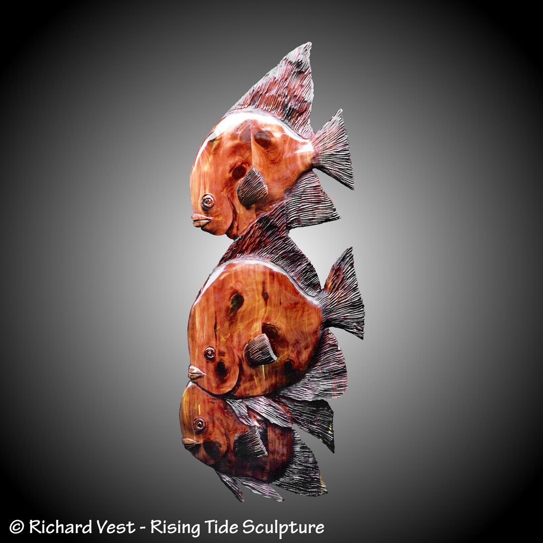 Set of Three Angel Fish on Stands