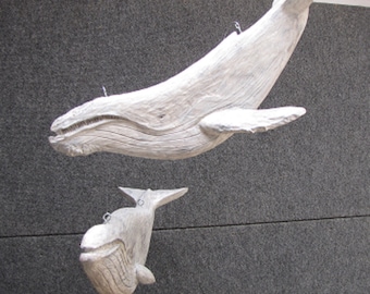 Blue and Humpback Whale Set (hanging pieces)
