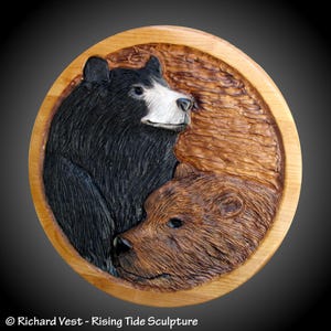 Black Bear/Brown Bear Wall Carving