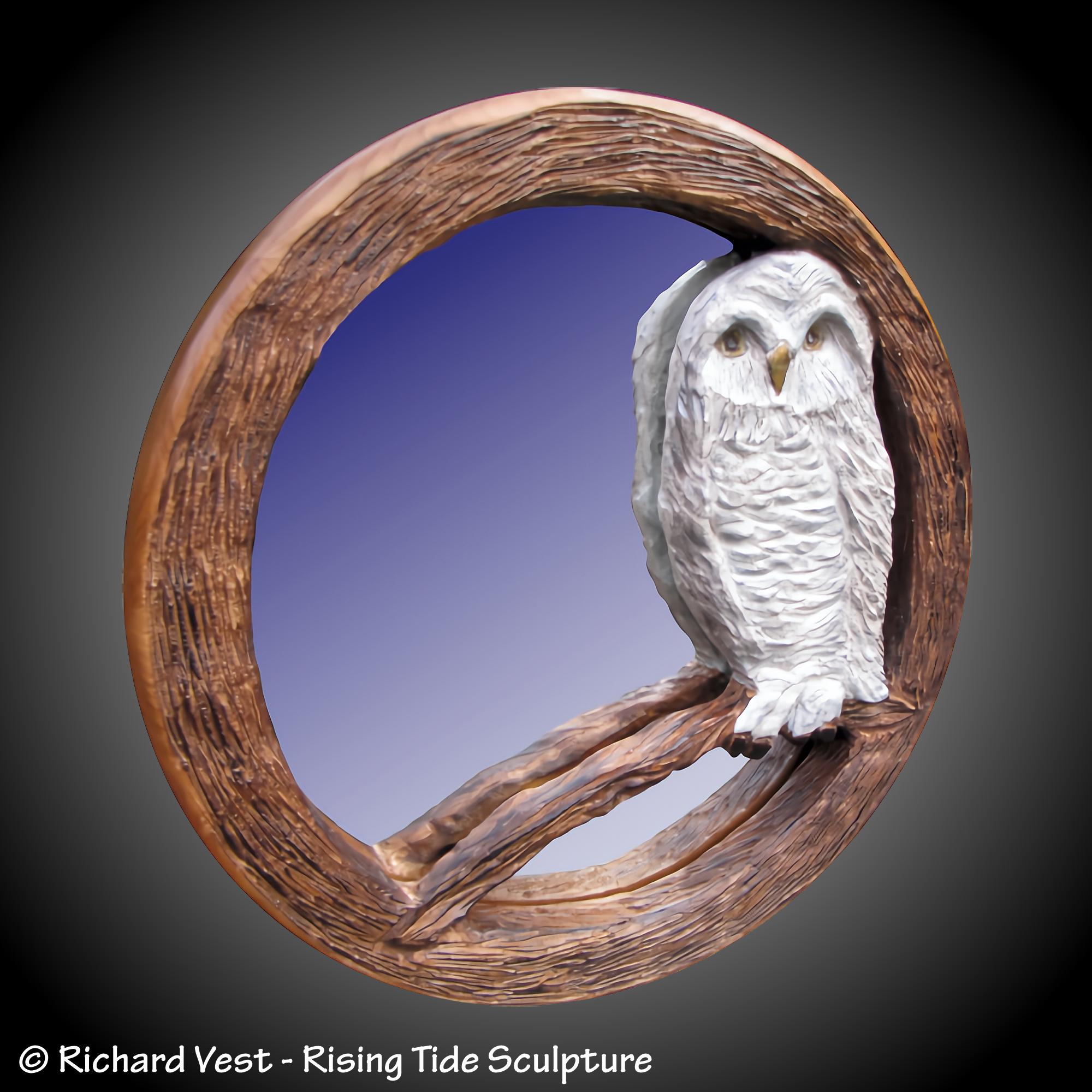 Barred Owl Mirror Version 2 Wall Carving
