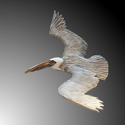 Wooden Pelican Flying Wall Sculpture C167 Etsy